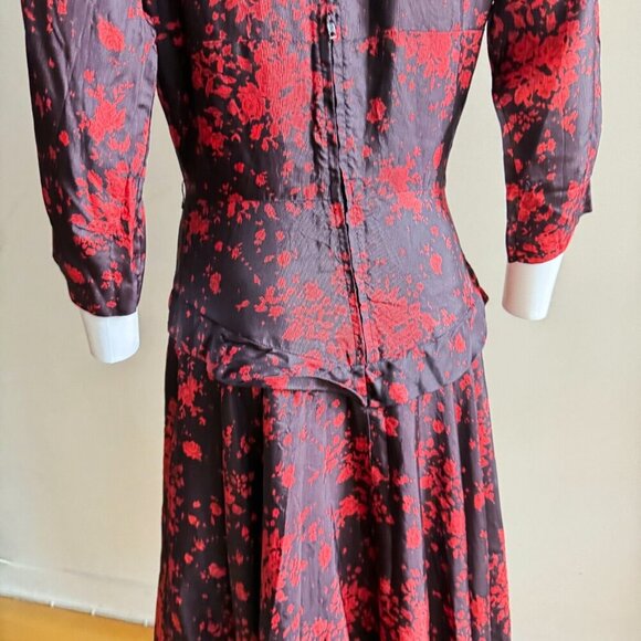 Vintage A Dress Town 50s does 40s Midi Floral Dress S - Picture 11 of 12